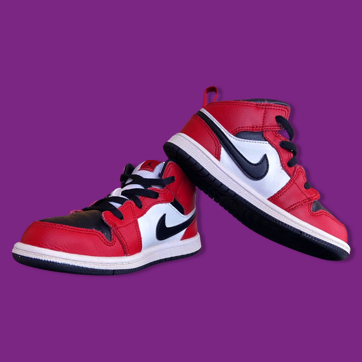 Nike Air Jordan 1 Mid Glow In The Dark Limited Edition Sneakers 10C Toddler