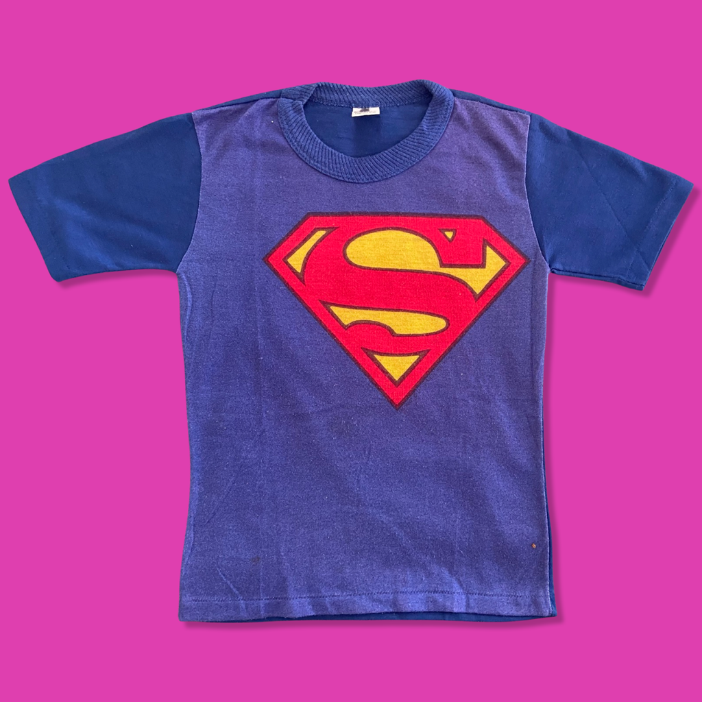 stå på række Integrere hoppe VINTAGE 1980s Superman Ringer T-Shirt 3/4T | Nanaman Kids